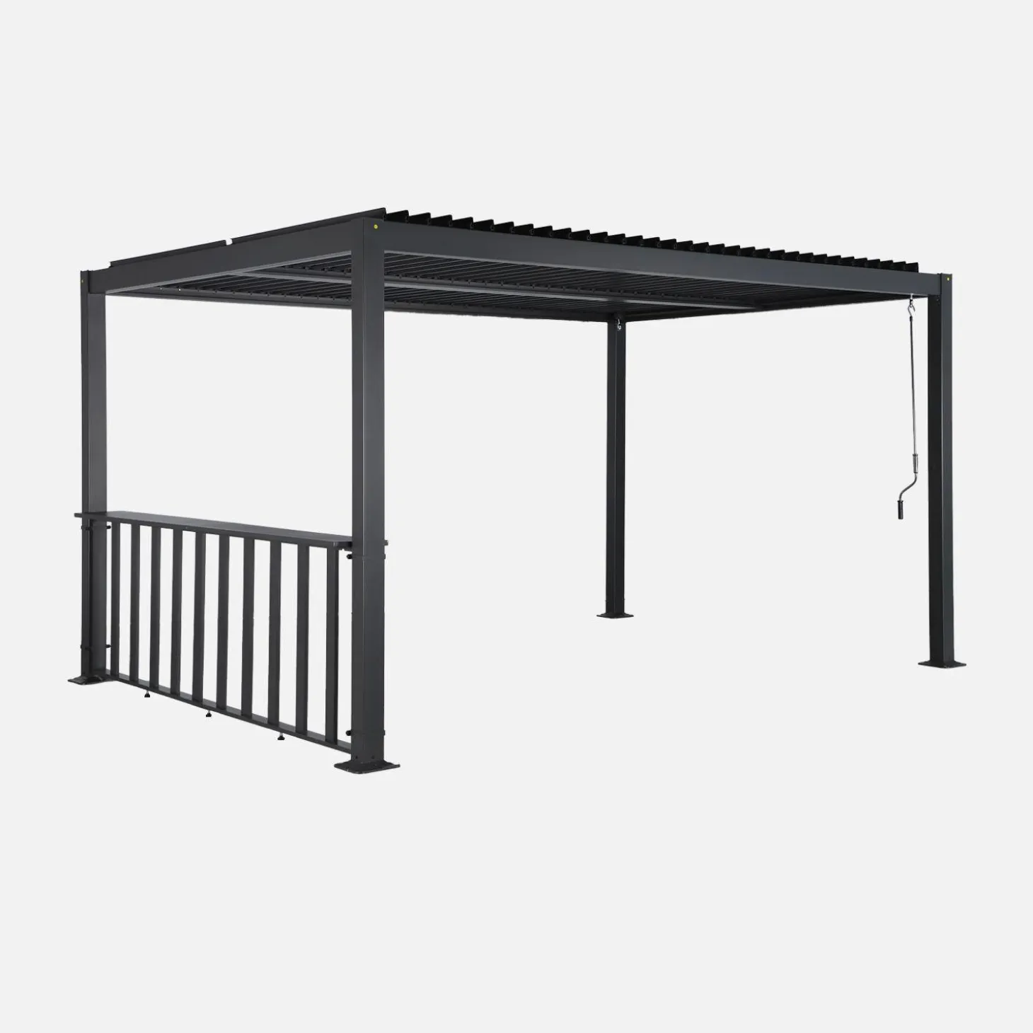 Pérgola bioclimática de aluminio y acero 3x4m + bar 3m