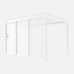 Pérgola bioclimática de aluminio 3x4m + 3 persianas de 130cm