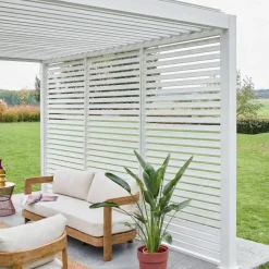 Pérgola bioclimática de aluminio 3x4m + 3 persianas de 130cm