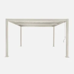Pérgola bioclimática de aluminio y acero con lamas orientables, 3,6x3,6m