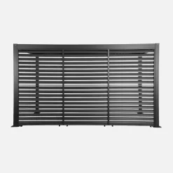 Pérgola bioclimática de aluminio y acero 3x4m + 3 persianas 1.3m