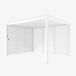 Pérgola bioclimática de aluminio 3x4m + 3 persianas de 1m