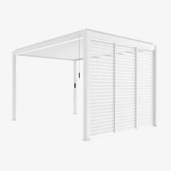 Pérgola bioclimática de aluminio 3x4m + 3 persianas de 1m