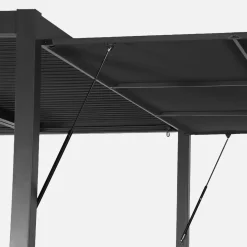 Pérgola bioclimática de aluminio y acero 3x4m + toldo 4m