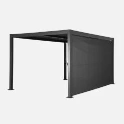 Pérgola bioclimática de aluminio y acero 3x4m + toldo 4m