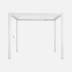 Pérgola bioclimática de aluminio 3x3m con lamas orientables V2 + 3 persianas