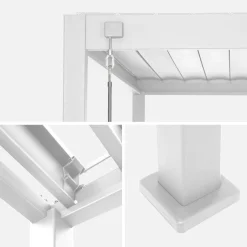 Pérgola bioclimática de aluminio 3x4m + 3 persianas de 1.3m