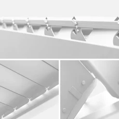 Pérgola bioclimática de aluminio 3x4m + 3 persianas de 1.3m