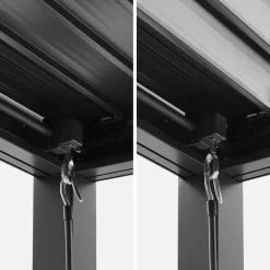 Pérgola bioclimática de aluminio y acero 3x4m + 3 persianas de 1m con lamas orientables