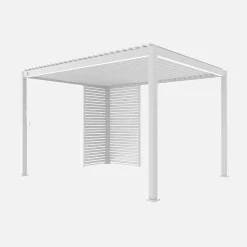 Pérgola bioclimática de aluminio 3x4m + 1 persiana 1m+ 1 persiana 1.3m