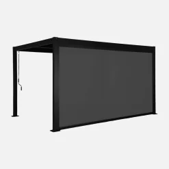 Pérgola bioclimática de aluminio y acero 3x4m con toldo 4m