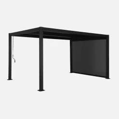 Pérgola bioclimática de aluminio y acero 3x4m + toldo de 3m