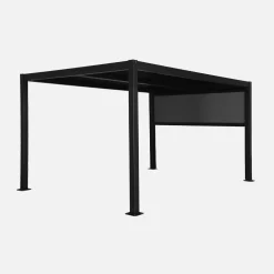 Pérgola bioclimática de aluminio y acero 3x4m + toldo de 3m