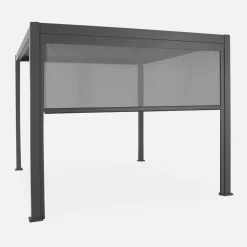 Pérgola bioclimática 3x4m con toldo vertical de 3m