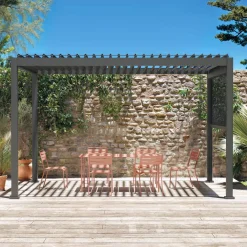 Pérgola bioclimática 3x4m con toldo vertical de 3m