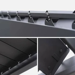 Pérgola bioclimática 3x4m con toldo vertical de 3m
