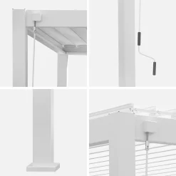 Pérgola bioclimática 3x4m con 2 toldos verticales de 3m y 4m