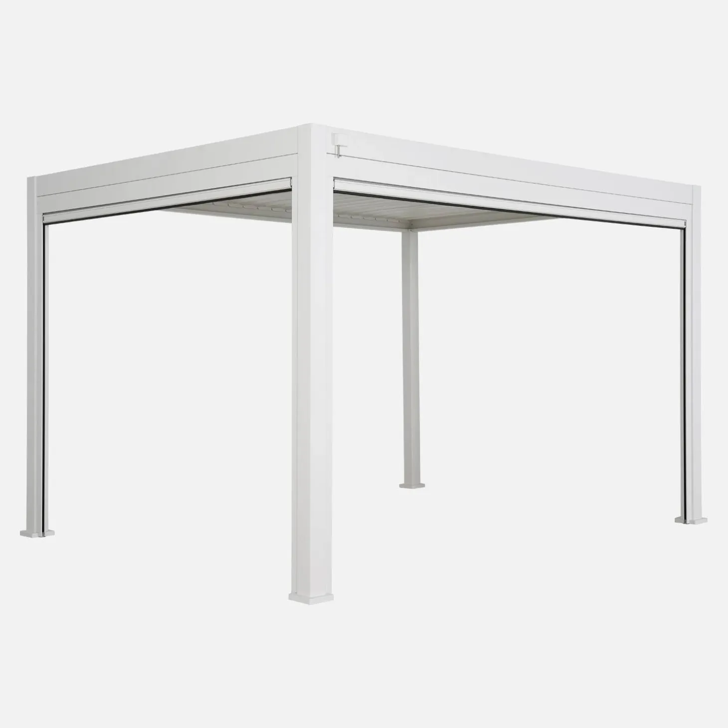 Pérgola bioclimática 3x4m con 2 toldos verticales de 3m y 4m