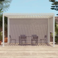 Pérgola bioclimática 3x4m con 2 toldos verticales de 3m y 4m
