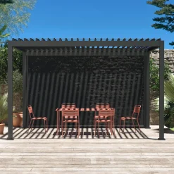 Pérgola bioclimática 3x4m con toldo vertical de 4m