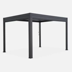 Pérgola bioclimática 3x4m con toldo vertical de 4m