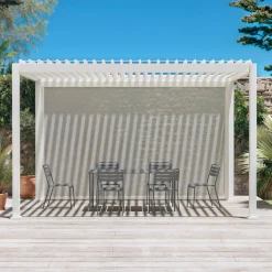 Pérgola bioclimática 3x4m con toldo vertical de 4m