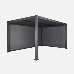 Pérgola bioclimática 3x4m con 2 toldos verticales de 3m y 4m