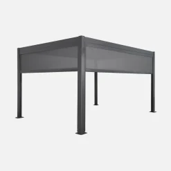 Pérgola bioclimática 3x4m con 2 toldos verticales de 3m y 4m