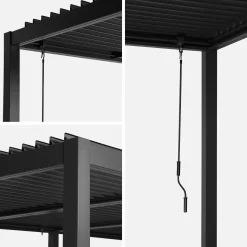 Pérgola bioclimática 3x6m de aluminio y acero con lamas orientables