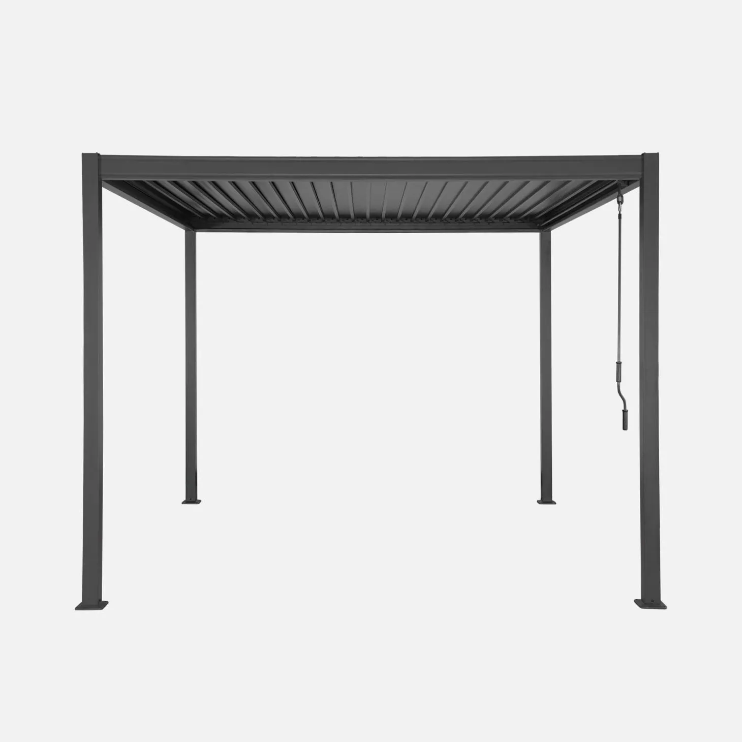 Pérgola bioclimática 3x3m de aluminio y acero con lamas orientables