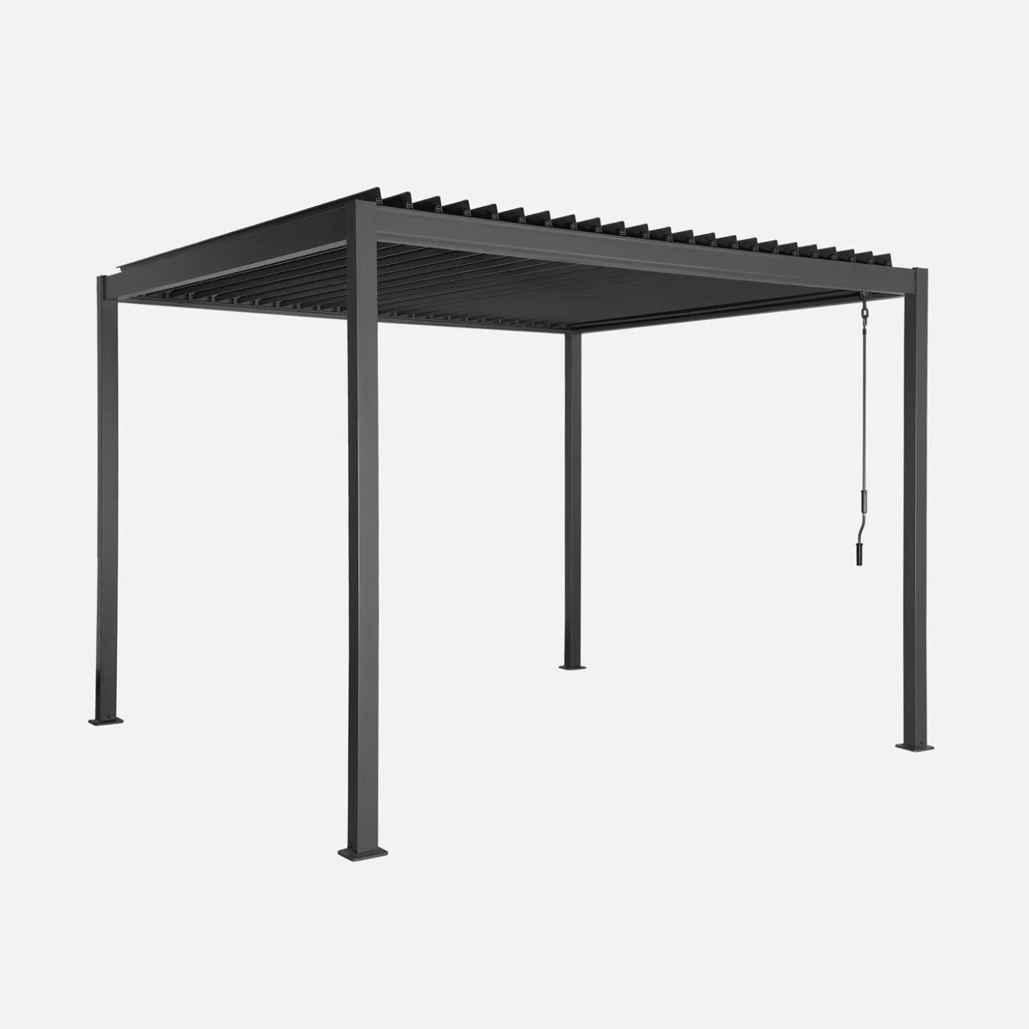 Pérgola bioclimática 3x3m de aluminio y acero con lamas orientables