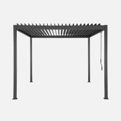 Pérgola bioclimática 3x3m de aluminio y acero con lamas orientables