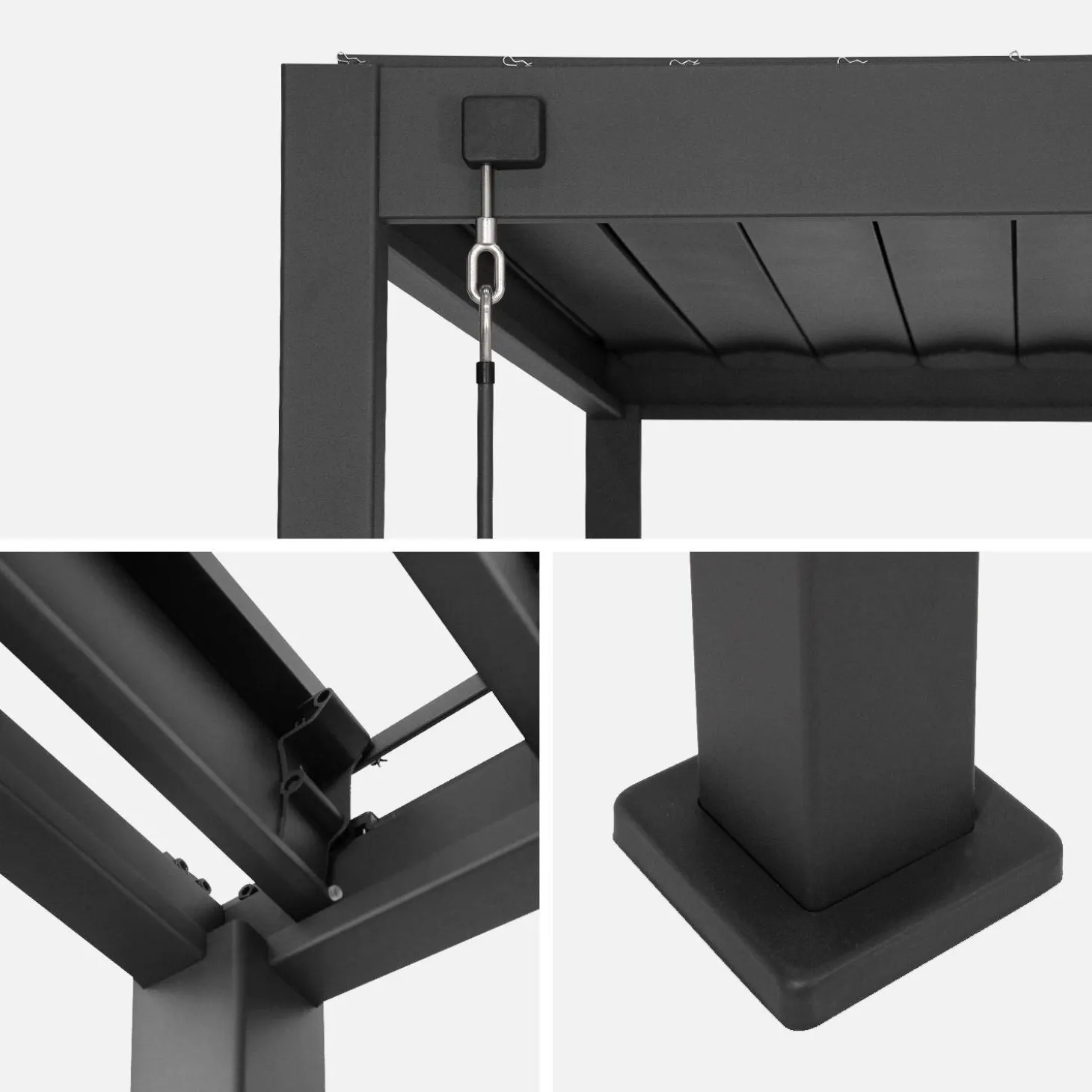 Pérgola bioclimática 3x3m de aluminio con lamas orientables
