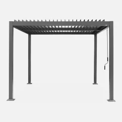 Pérgola bioclimática 3x3m de lamas de aluminio y acero