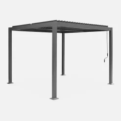 Pérgola bioclimática 3x3m de lamas de aluminio y acero