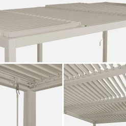 Pérgola bioclimática 3x6m de aluminio y acero con lamas orientables