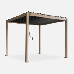Pérgola bioclimática 3x3m de aluminio con lamas orientables