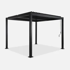 Pérgola bioclimática 3x3m de lamas de aluminio y acero