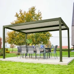 Pérgola bioclimática 3x4m de aluminio y acero con lamas orientables