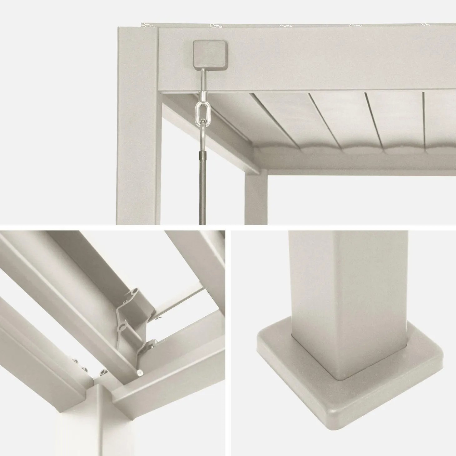 Pérgola bioclimática 3x6m de aluminio con lamas orientables