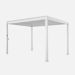 Pérgola bioclimática 3x4m de aluminio + 2 toldos de 3m + 1 toldo de 4m