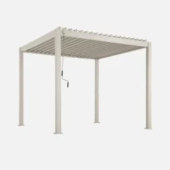 Pérgola bioclimática 3x3m de aluminio con lamas orientables