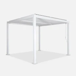 Pérgola bioclimática 3x3m de lamas de aluminio y acero