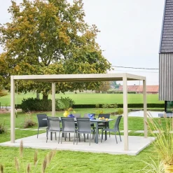 Pérgola bioclimática 3x4m de aluminio y acero con lamas orientables