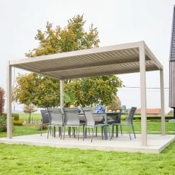Pérgola bioclimática 3x4m de aluminio y acero con lamas orientables