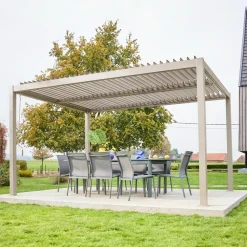 Pérgola bioclimática 3x4m de aluminio y acero con lamas orientables