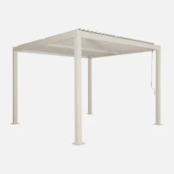 Pérgola bioclimática 3x3m de lamas de aluminio y acero