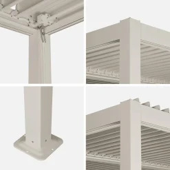Pérgola bioclimática 3x3m de lamas de aluminio y acero