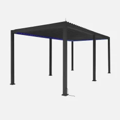 Pérgola bioclimática 3x6m eléctrica de aluminio con iluminación LED