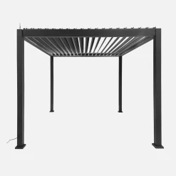 Pérgola bioclimática 3x3m eléctrica de aluminio con iluminación LED